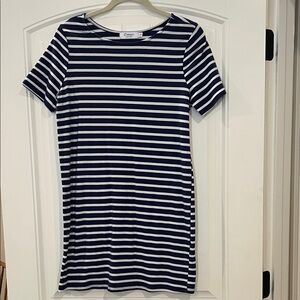 Striped Navy and White Mini Dress